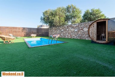 וילה המקום בכרמל - הבריכה והחצר